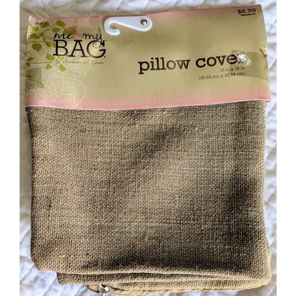 Burlap Pillow Cover 16 X 16 inches Inch Rustic Decor Zipper Close